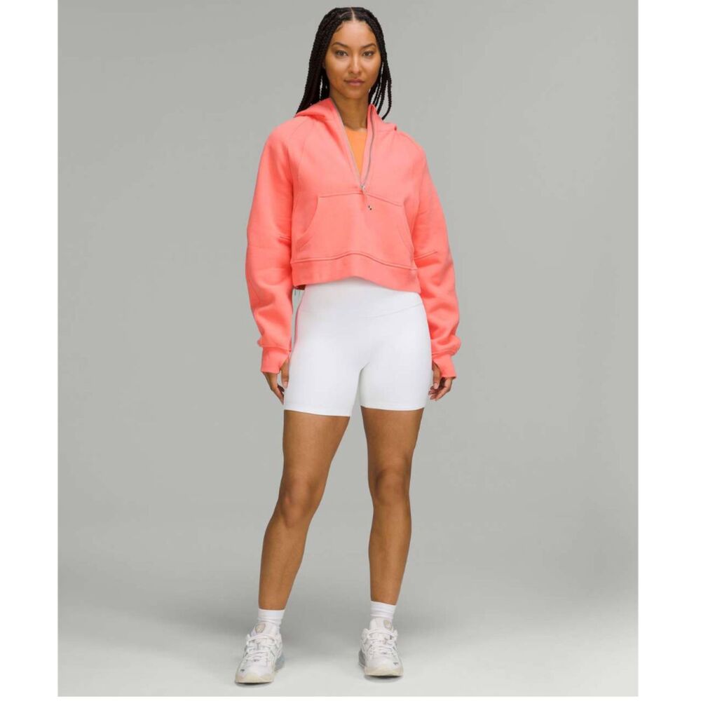 Raspberry Cream Scuba Half Zip Hoodie